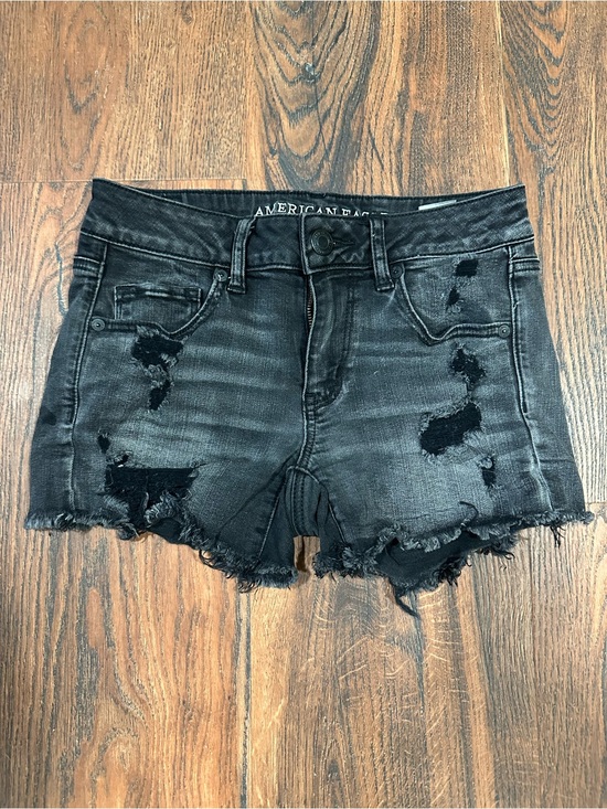 American Eagle Outfitters Pants - American Eagle Outfitters Black Distressed Cutoff Denim Shorts